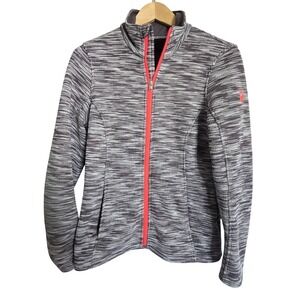 Spyder‎ Full Zip Jacket Gray Heathered Knit Activewear Athletic Warm Up